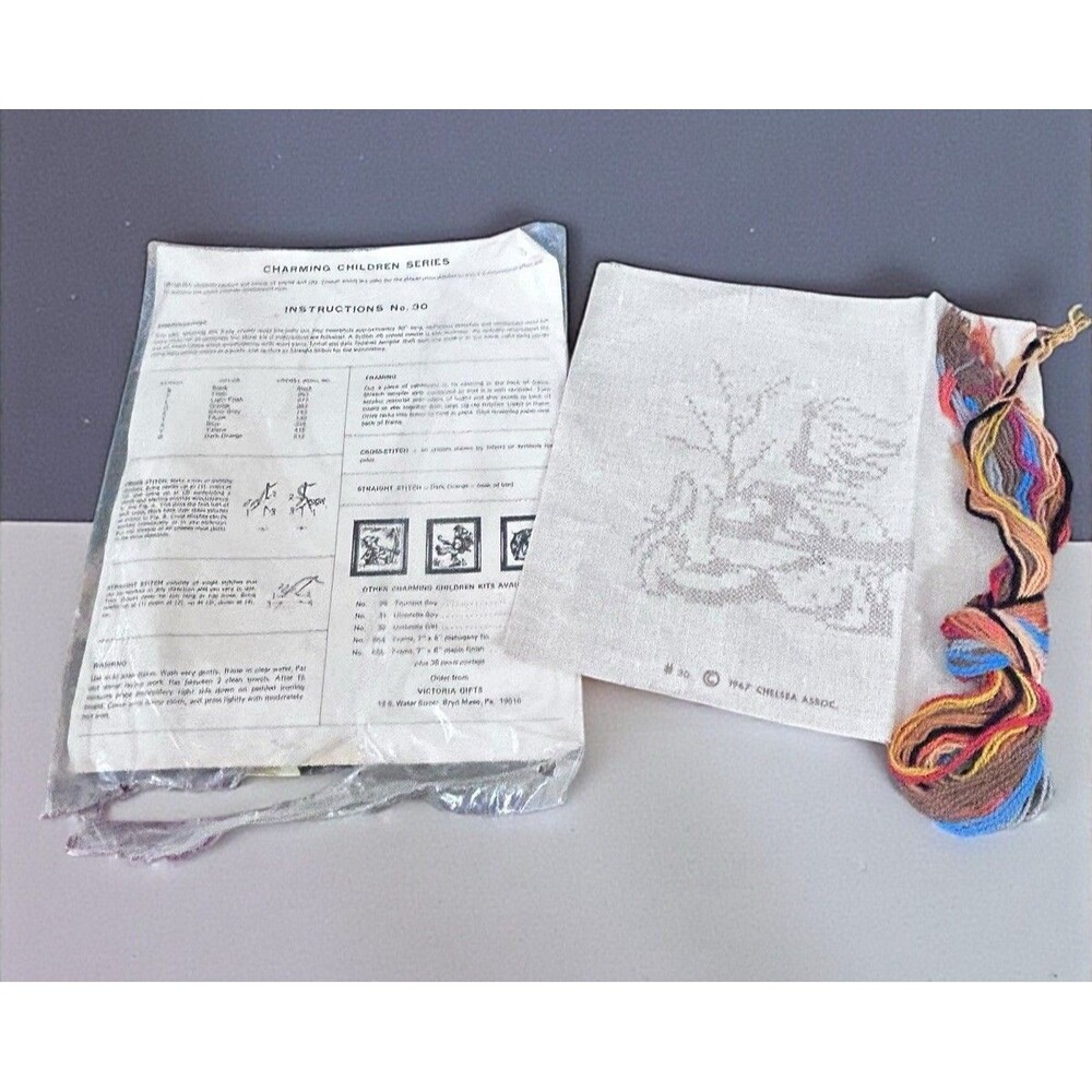 1967 Chelsea Associates Embroidery Kit Guitar Girl Sampler Kit No 30 New Opened